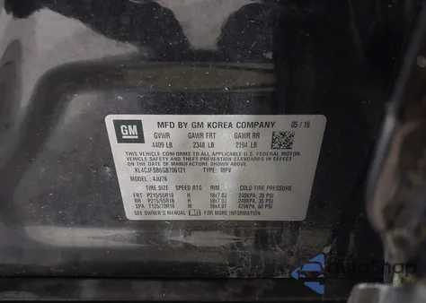 2016 Buick Encore Convenience z USA, uszkodzony, nr VIN KL4CJFSB6GB706121